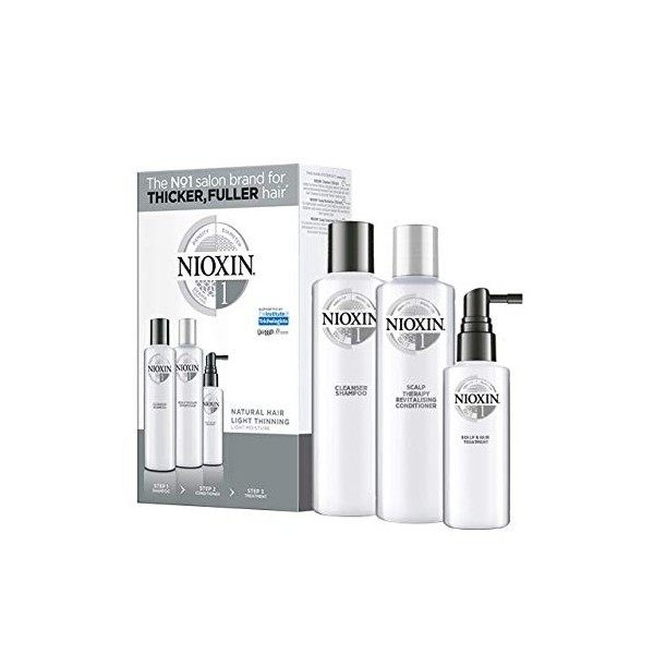 Nioxin System 1 - Kit chute légère des cheveux pour plus de volume - Cheveux naturel et fins 150+150+50ml