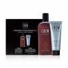 American Crew, Coffret cadeau homme REGIMEN, Routine Duo: 3-EN-1 Shampoing, soin, gel douche pour homme + FIBER CREAM crème c