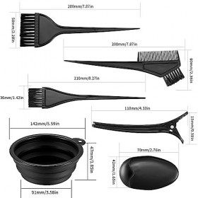 22 Pièces Outil de Coloration des Cheveux, Kit Teinture Cheveux, Kit de Outils de Coloration avec Pinceau, Pinces à Cheveux, 
