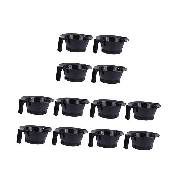 12 Pcs Bol De Teinture Pour Les Cheveux En Plastique Bol DHuile Cuite Poignée Bol De Teinture Outil Spécial De Coiffure Bols