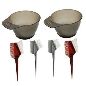 minkissy Lot de 6 bols en plastique - Bols à mélanger en plastique - Bol de coloration des cheveux - Bol à mélanger et brosse