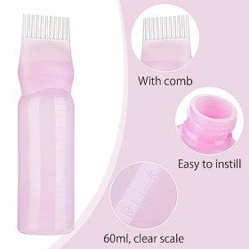 DAWRIS Lot de 4 flacons applicateurs en plastique, Hair Smear Bottle Flacon applicateur de peigne de racine applicateur de Bo