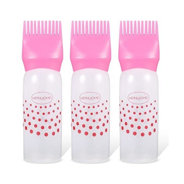 wlertcop 3 Pièces Bouteilles Applicateur, Applicateur Cheveux, Brosse Couleur Cheveux Avec éChelle GraduéE pour Coloration De