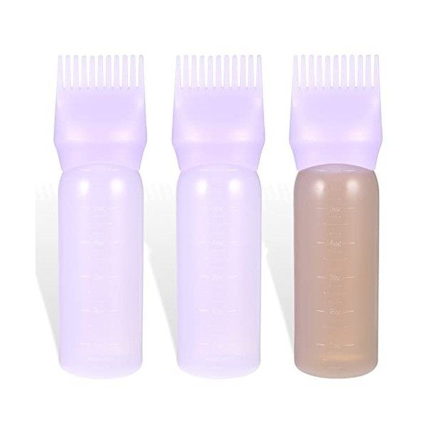 wlertcop 3 Pièces Bouteilles Applicateur, Applicateur Cheveux, Brosse Couleur Cheveux Avec éChelle GraduéE pour Coloration De