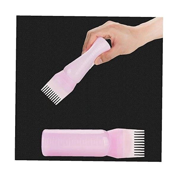 120 ML applicateur de Bouteille de Teinture pour Cheveux avec Brosse graduée Peigne Racine Die Couleur de Cheveux 1 pièce Ros