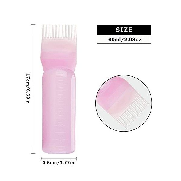 Doelent applicateur de bouteille de teinture pour les cheveux rose 