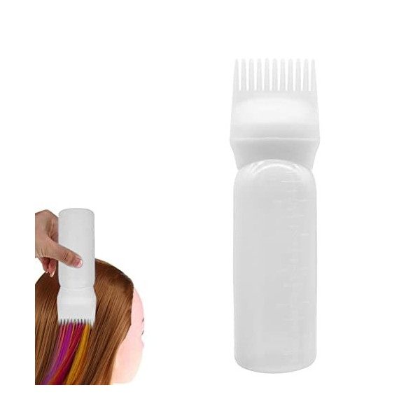 Applicateur de Teinture Capillaire en Plastique, Hair Smear Bottle Applicateur de Peigne de Cheveux, Outil de Salon Peigne à 