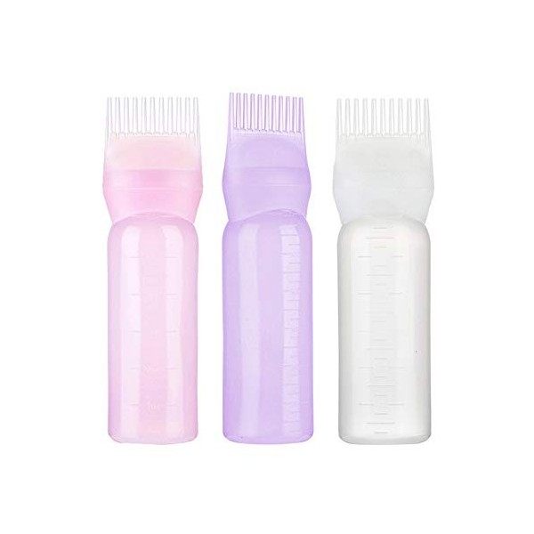 FOUTP Hair Smear Bottle avec Brosse Graduée,Applicateur de Bouteille de Teinture pour Cheveux,Shampooing Crème Bouteille dhu