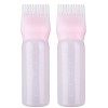 UNVOJL Lot de 2 flacons de brosse de teinture rose pour cheveux - Shampoing - Peigne à huile - Applicateur rose 