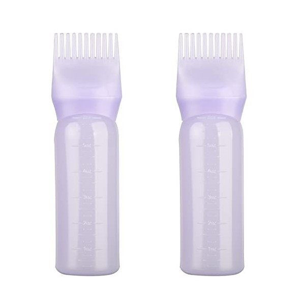 UNVOJL Lot de 2 flacons de brosse de teinture rose pour cheveux - Shampoing - Peigne à huile - Applicateur rose 