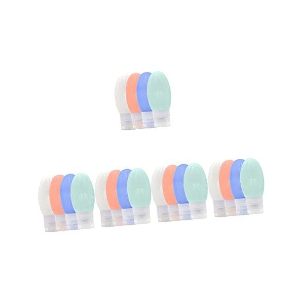 Lot de 4 flacons de gel de silice for liquides de lavage corporel Taille de voyage Récipients de voyage étanches Bouteille de