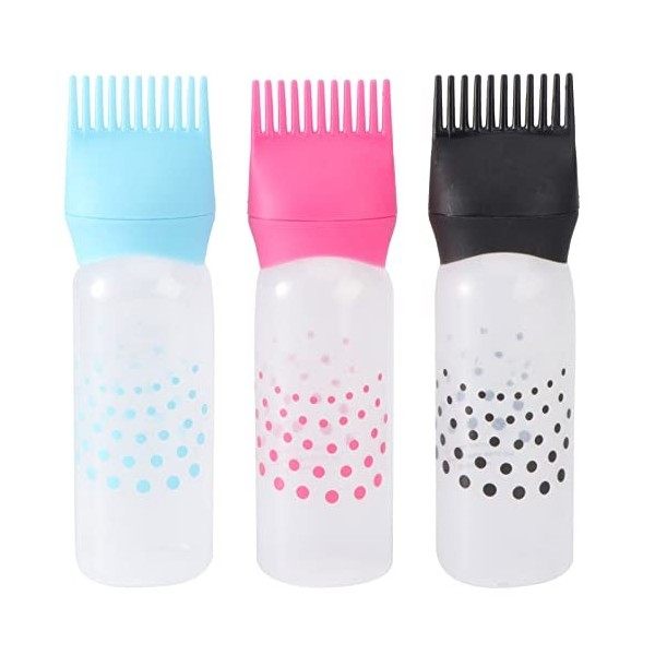 Lurrose 3pcs applicateur bouteille teinture pour les cheveux bouteille peigne racine peigne applicateur bouteilles teinture p