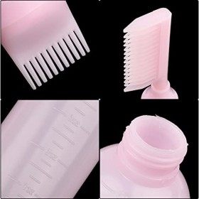 UNVOJL Lot de 2 flacons applicateurs de peigne à racines pour teinture des cheveux, shampooing, brosse applicateur, conteneur