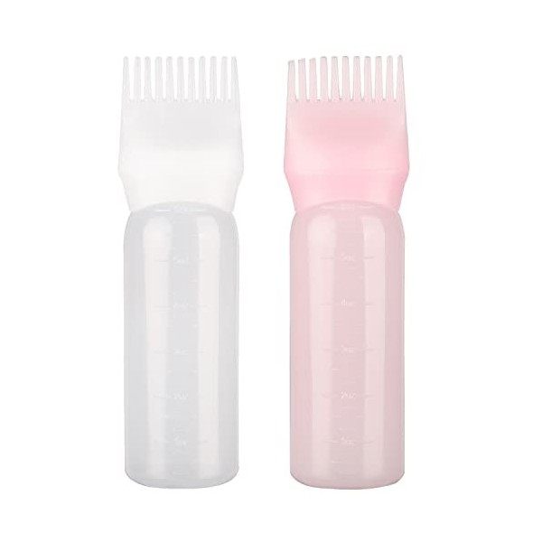 AOVNA Lot de 2 flacons applicateurs de teinture pour cheveux - Rose et blanc