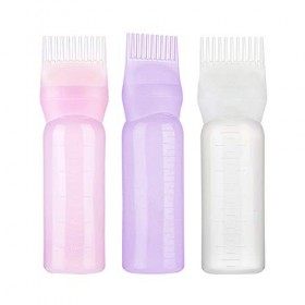 FOUTP Hair Smear Bottle avec Brosse Graduée,Applicateur de Bouteille de Teinture pour Cheveux,Shampooing Crème Bouteille dhu