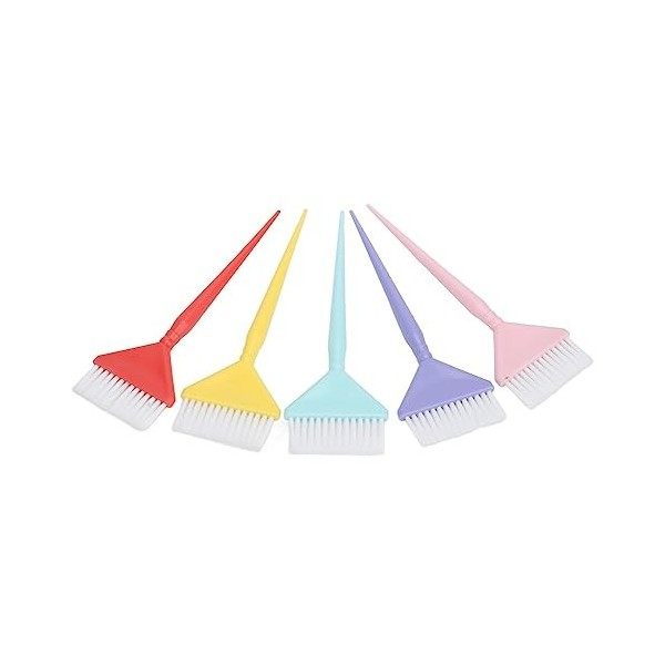 Ensemble de Brosse de Couleur de Cheveux de Famille, 5PCS Brosse de Couleur de Teinture de Cheveux Poignée Givrée Poils Doux 