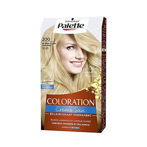 Schwarzkopf Palette Coloration Permanente Cheveux, Crème Soin, Couvre 100 pour cent des Cheveux Blancs, Tenue 8 semaines, Noi