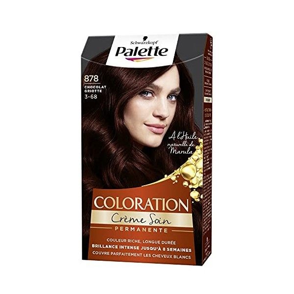 Schwarzkopf Palette Coloration Permanente Cheveux, Crème Soin, Couvre 100 pour cent des Cheveux Blancs, Tenue 8 semaines, Noi