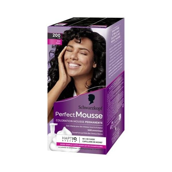 Schwarzkopf - Perfect Mousse - Coloration Cheveux - Mousse Permanente sans Ammoniaque - Masque Soin 96 % dingrédients dorig