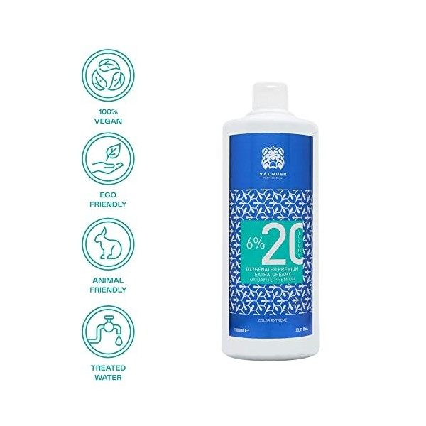 Valquer Profesional Oxygenated Premium Ultra-Creamy 20 Vol 6% . Peroxyde dhydrogène pour les colorants. coloration permanen