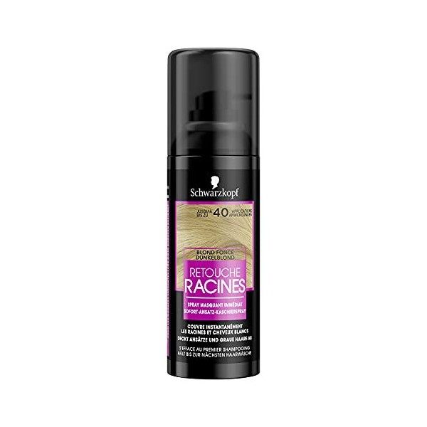 Schwarzkopf - Retouche Racines Cheveux Blancs - Spray Masquant Temporaire Racines Cheveux - S’efface au premier shampooing - ...
