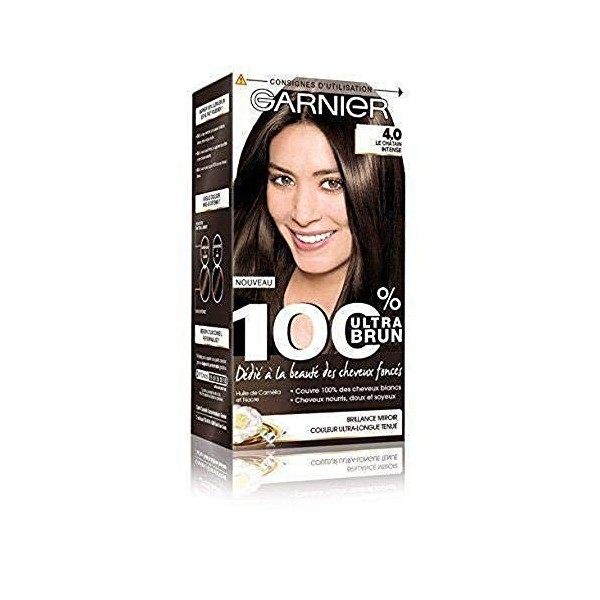 Garnier - 100% Ultra Brun - Coloration Permanente Noir - Le Noir Intense 1.0