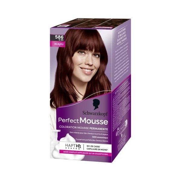 Schwarzkopf - Perfect Mousse - Coloration Cheveux - Mousse Permanente sans Ammoniaque - Masque Soin 96 % dingrédients dorig