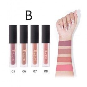 Mimore Coffret cadeau rouge à lèvres mat Paquet de 4 Mat en peluche lisse longue durée couleurs imperméables à la mode et p