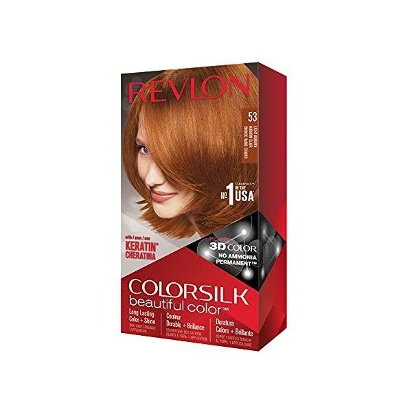 Revlon Colorsilk Beautiful Color, Coloration Permanente, Kératine et Acides Aminés de Soie, couvre 100% des Cheveux Blancs, 6