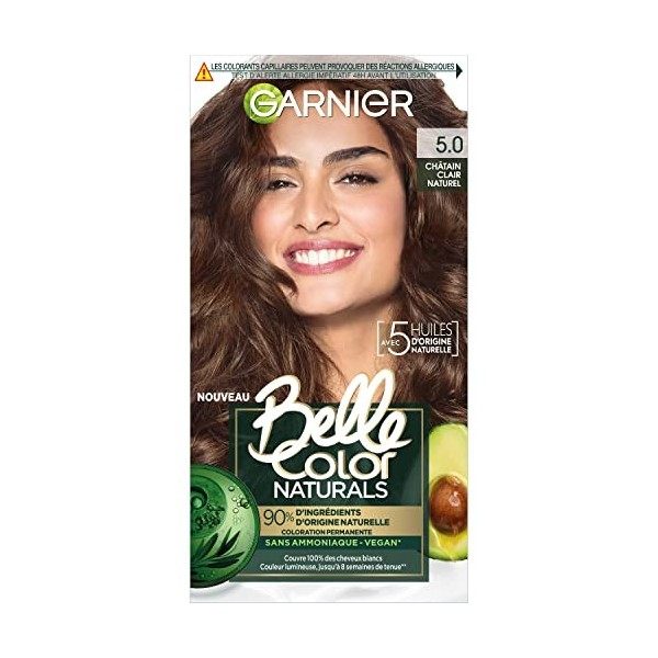 Garnier - Coloration Permanente Sans Ammoniaque - 90% dIngrédient dOrigine Naturelle - Formule Vegan - Belle Color Naturals