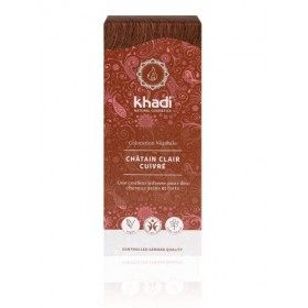 khadi CHÂTAIN CLAIR CUIVRÉ Coloration Végétale, châtain-fauve clair et chaud avec reflets roux, 100% naturel, vegan et sans i
