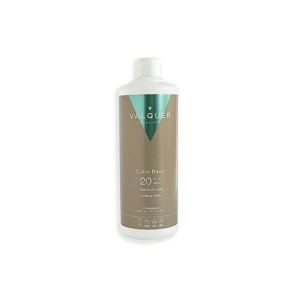 Valquer Profesional Oxygéné Valquer Crème Stabilisée, 20 Volumes 6% Coloration Permanente des Cheveux à Usage, 1000 ml
