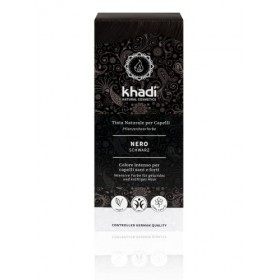 khadi NOIR PROFOND Coloration Végétale, dun noir chaud à un profond noir corbeau, 100% naturel, vegan et sans ingrédients sy