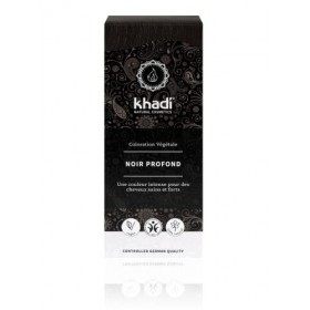 khadi NOIR PROFOND Coloration Végétale, dun noir chaud à un profond noir corbeau, 100% naturel, vegan et sans ingrédients sy
