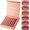 Rouge à Lèvres Liquide Mat, Longue Durée Waterproof Hydratant Brillant Maquillage à Lèvres Lot de 6 PCS GIFT SET A 