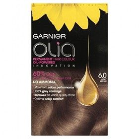 Garnier Olia Lot de 3 colorations permanentes pour cheveux 6.0 Châtain clair