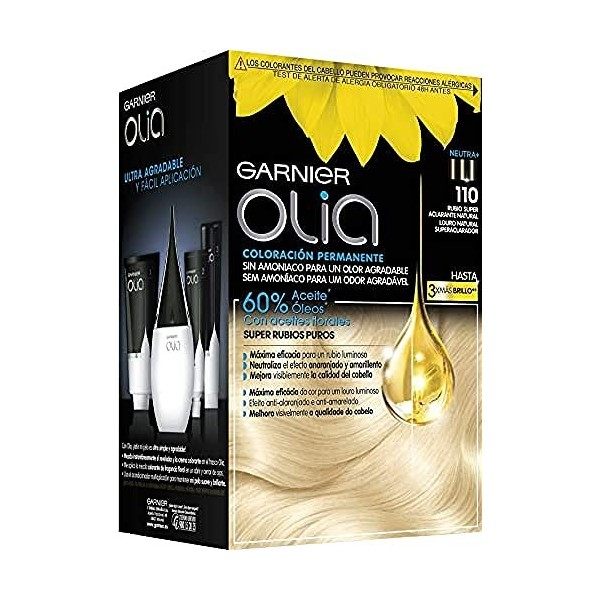 Garnier Olia Coloración Permanente Sin Amoniaco Para Un Olor Agradable Con Aceites Florales De Origen Natural - Rubio Oscuro 