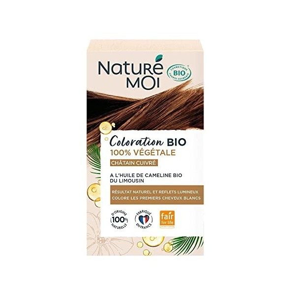 Naturé Moi - Coloration Végétale - Coloration Cheveux Bio - Couleur Cheveux Châtain Cuivré- À lhuile de Cameline Bio du Limo