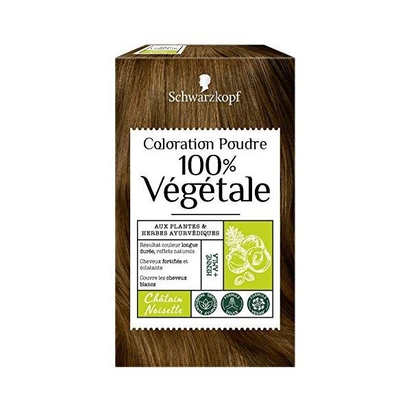 Schwarzkopf - 100% Végétale - Coloration Cheveux Poudre Naturelle - Couvre les Cheveux Blancs - Couleur longue durée - Formul