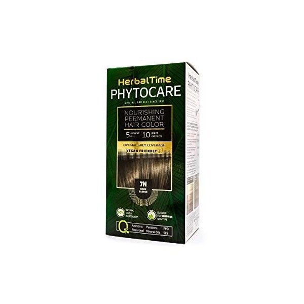 Herbal Time Phytocare Coloration Cheveux Permanente Couleur Noir 1N | Sans Ammoniaque, Sans Paraben | Teinture Naturelle et P