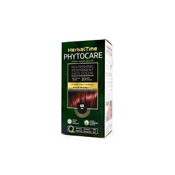 Herbal Time Phytocare Coloration Cheveux Permanente Couleur Noir 1N | Sans Ammoniaque, Sans Paraben | Teinture Naturelle et P