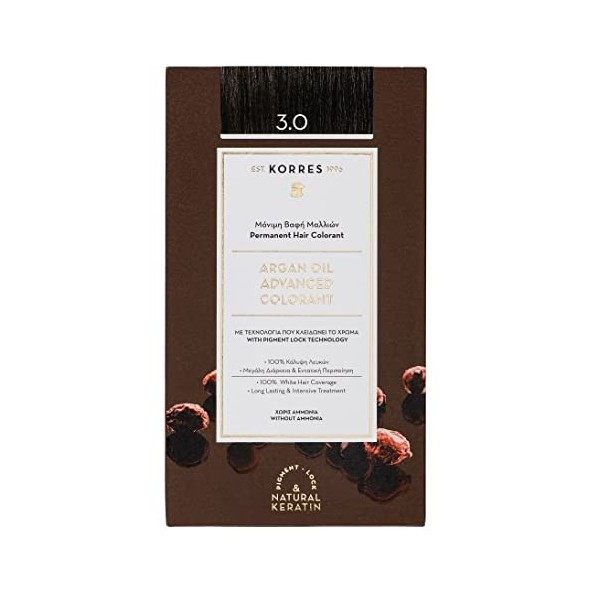 KORRES - Coloration Permanente aux Extraits Végétaux - Couvre 100% des Cheveux Blancs - Sans Ammoniaque, Sans PPD - 7.3 Blond