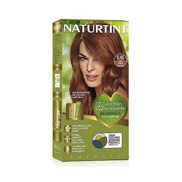 Naturtint 6.45 BLOND AMBRÉ FONCÉ | Coloration permanente | 100% Couverture Cheveux Blancs | Couleur Naturelle et Longue Durée