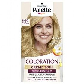 Schwarzkopf - Palette - Coloration Permanente - Crème Soin Cheveux Matures - Couvre 100% des Cheveux Blancs - Couleur Nuancée