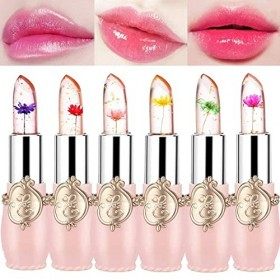 fleur Rouge à lèvres 6 Pcs Magique Change de Couleur Baume à Lèvres Crystal Jelly Rouge à lèvres Durable Hydratant Rouge à lè