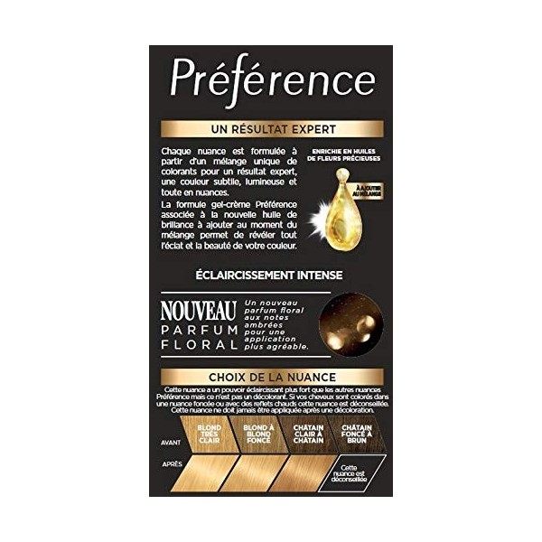 LOréal Paris Préférence Coloration Permanente Cheveux - Nuance : Valence 02 - Blond Très Très Clair Doré