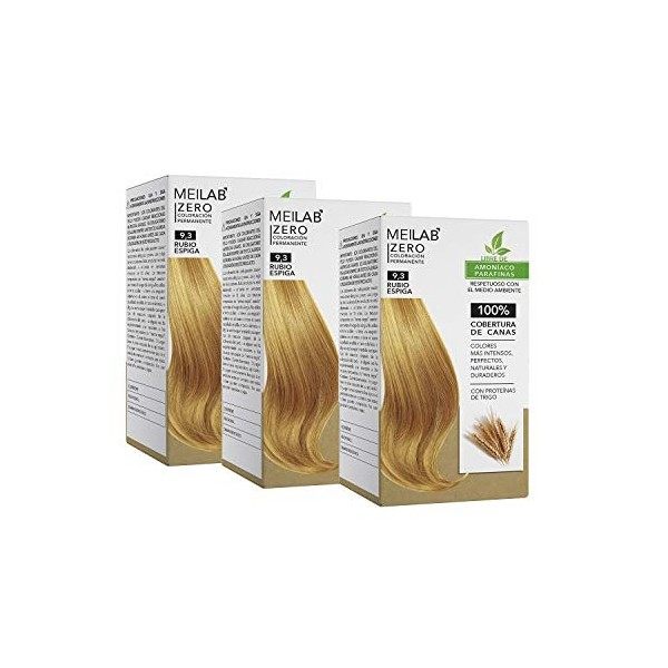 MEILAB - Coloration cheveux sans ammoniaque - Lot de 3 unitès - Blonde super clair 10