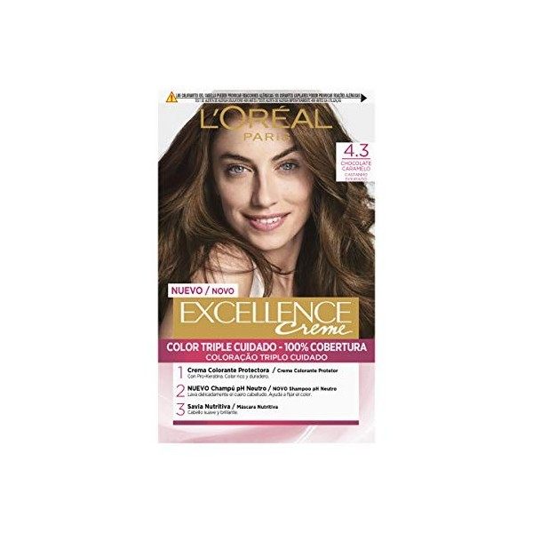 LOréal Paris Excellence Coloration Teinture Cheveux Crème Triple Protection Couleur Tone 6 Blond Foncé 75 ml