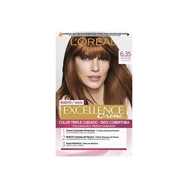 LOréal Paris Excellence Coloration Teinture Cheveux Crème Triple Protection Couleur Tone 6 Blond Foncé 75 ml