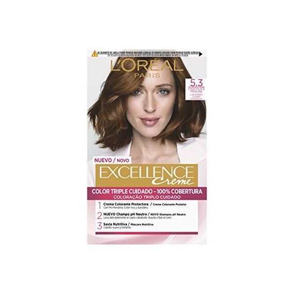 LOréal Paris Excellence Coloration Teinture Cheveux Crème Triple Protection Couleur Tone 6 Blond Foncé 75 ml